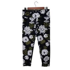 Calvin Klein Black & White Floral Performance Wick Cropped Yoga Workout …